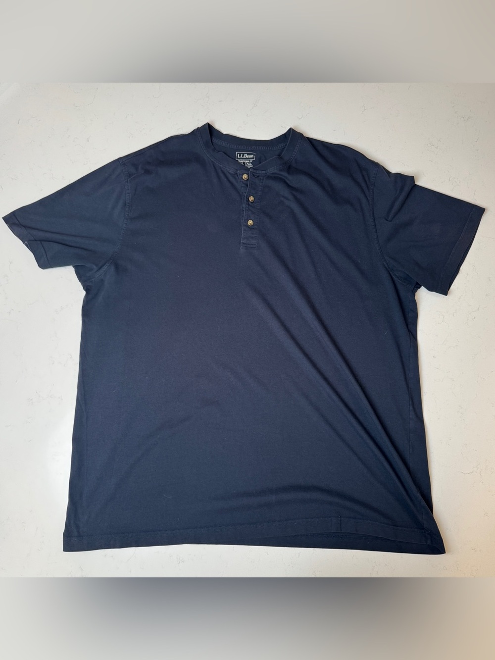 L.L. Bean Men's Navy Short-Sleeve Henley